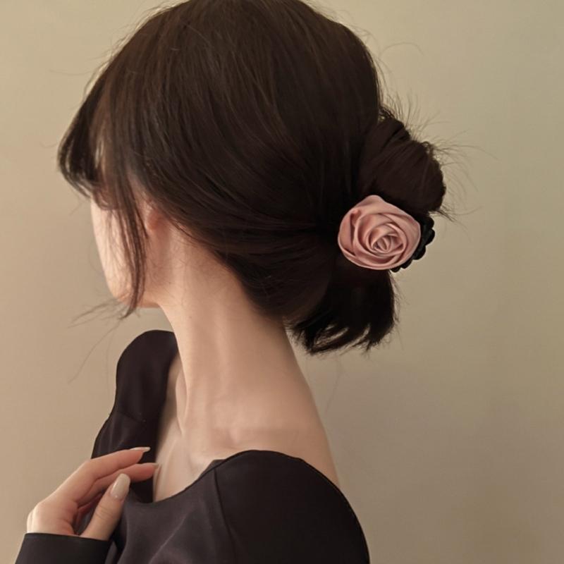 Non-Slip Satin Hair Claw Cute Ponytail Catch Strong Hold Princess Hairpin