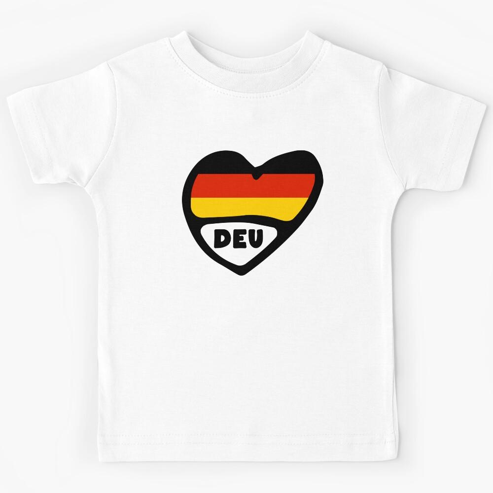 Germany Country Code Flag Heart, DEU Kids T-Shirt 100