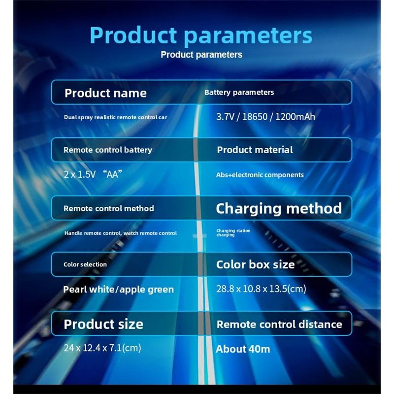 Magic Spray Music RC Stunt Car 2.4G Gesture Control EV Concept Vehicle with Flashing LED Lights Drift Toy Gift for Kids Age 6-12