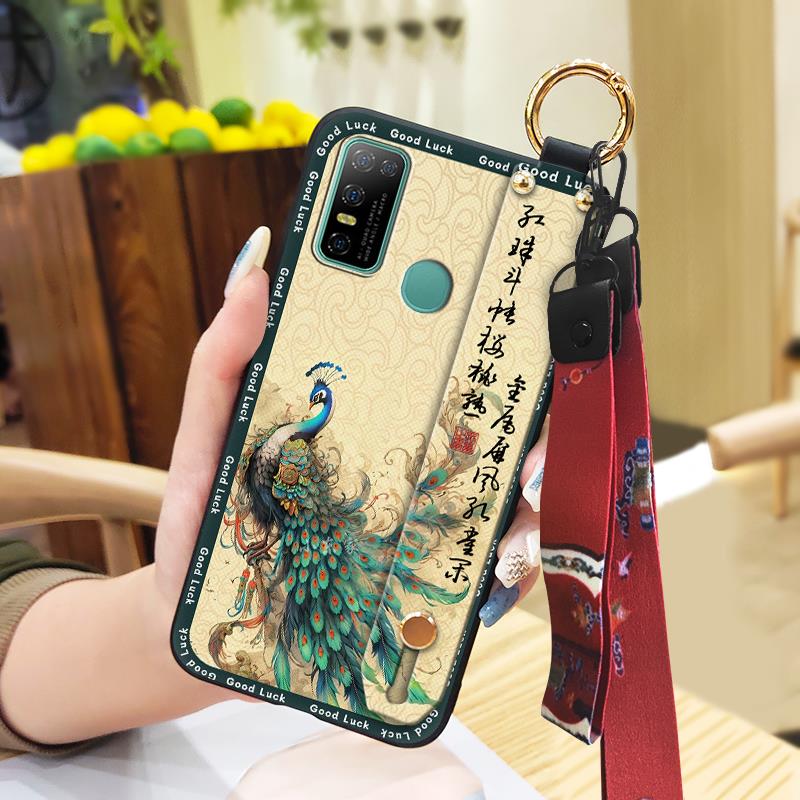 Lanyard Chinese style Phone Case For Doogee N30 Anti-dust Elderly lady Wrist Strap Phone Holder Protective Wristband