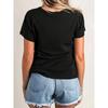 Damenmode Cartoon Champagner Druck Design Buchstabenmuster Heißprägung Rundhals Kurzarm T-Shirt Hemd, Lustiges Kurzarmhemd