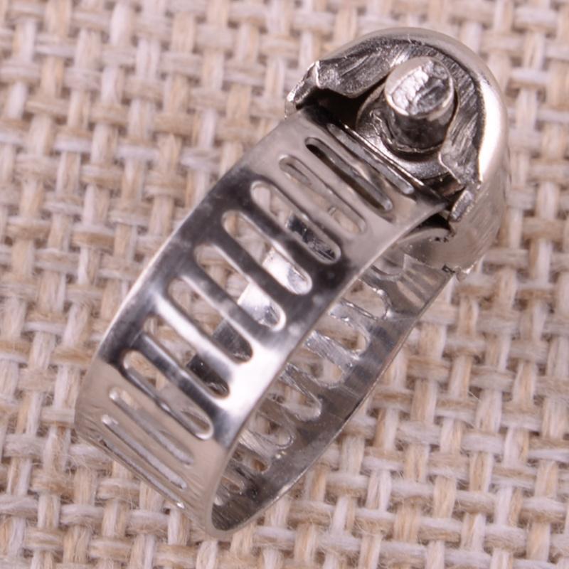 2pcs Stainless Steel Adjustable Worm Drive Hose Clamp Pipe Clip Tube Adapter 16-25mm