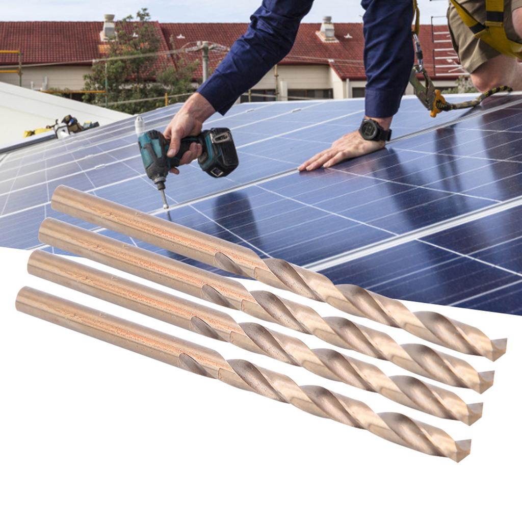 10pcs HSS CO Straight Shank Twist Drill Bits for Stainless Steel Iron Plate (5.5mm)