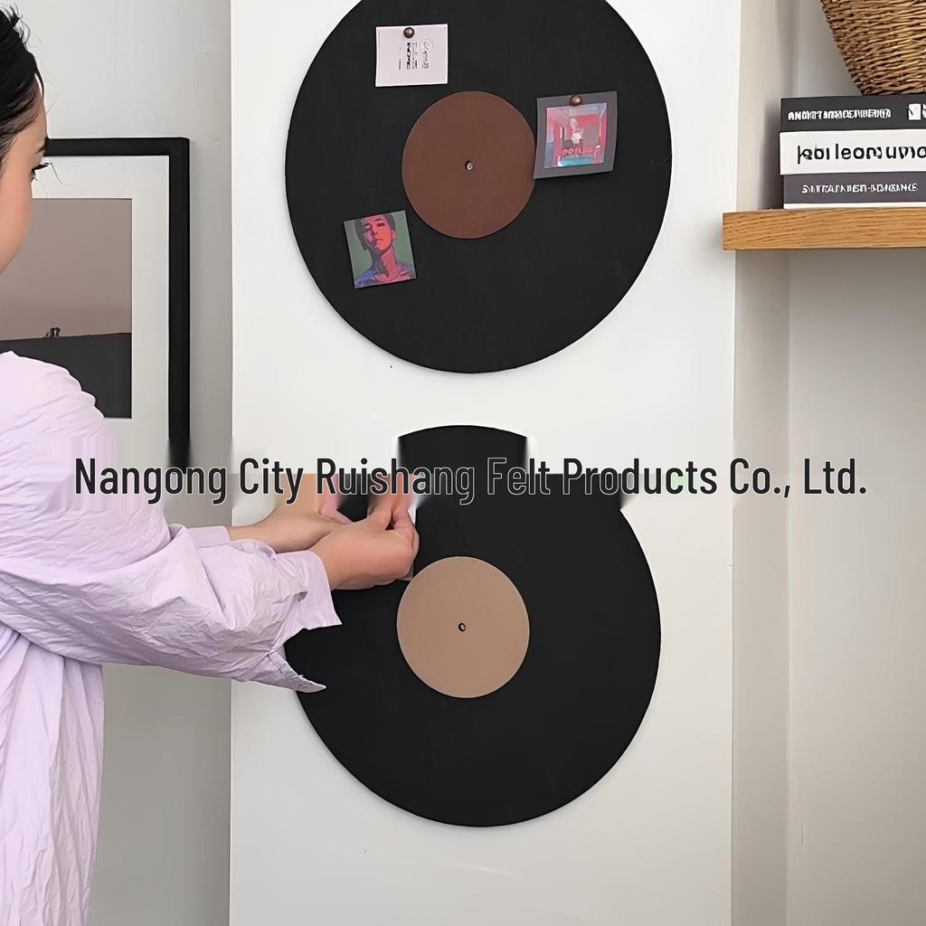 Creative Retro Vinyl Record Felt Board: High-End Wall Sticker & Photo Background for Living Room