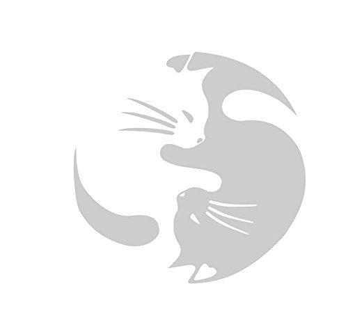 E-Fly Hugging Cat Cat Cat Cute Funny Car Sticker Decal Waterproof Sticker (White)