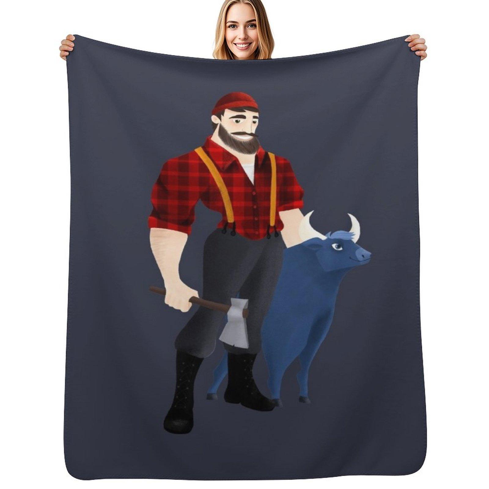 Paul Bunyan Throw Blanket Elegant Warm Throw Blanket for Hotel Home Size: 75*100cm, Weight: 230 GSM