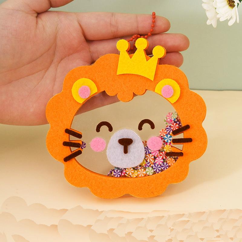 4Pcs Shaker Puzzle Toys Cartoon Non Woven Shake Pendant Diy Material Kits For Kids Easy To Paste Accessories Handmade Crafts