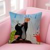 Süßer Cartoon Der kleine Maulwurf Animation Kissenbezug Kissenhülle Kurzer Plüsch Versteckter Reißverschluss Raum Sofa Kissenbezug