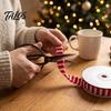 Gift Wrapping Supplies for Christmas 5m Woven Ribbon And Bouquet Packaging, Decorative Easy to Cut Crafting Knit Holiday Crafts DIY Bow Making,