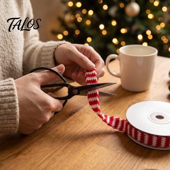 Gift Wrapping Supplies for Christmas 5m Woven Ribbon And Bouquet Packaging, Decorative Easy to Cut Crafting Knit Holiday Crafts DIY Bow Making,