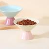 Color-Blocked Ceramic Pet Bowl Elevated Cat Bowl Protects Cervical Vertebrae Pet Supplies