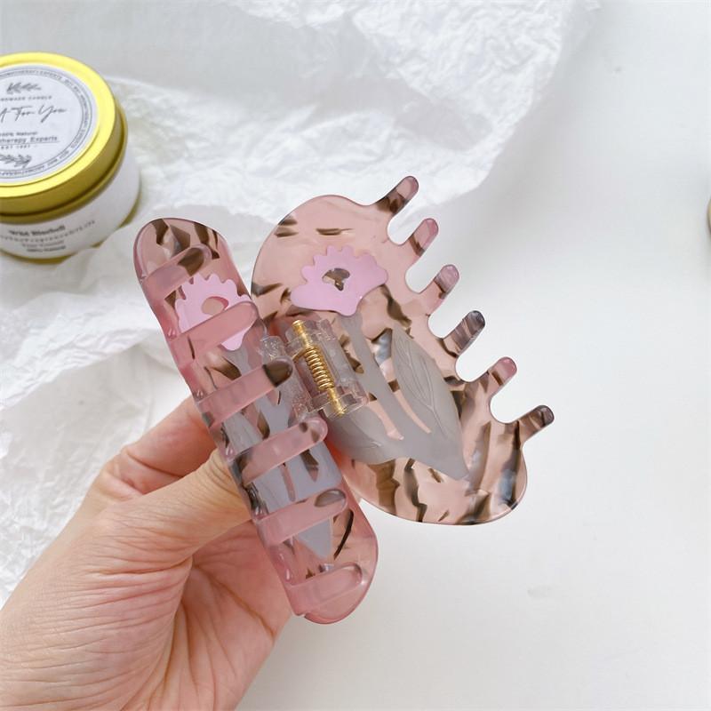 Elegant Floral Acetate Hair Claw Clip For Women Beautiful Spring Style Accessory