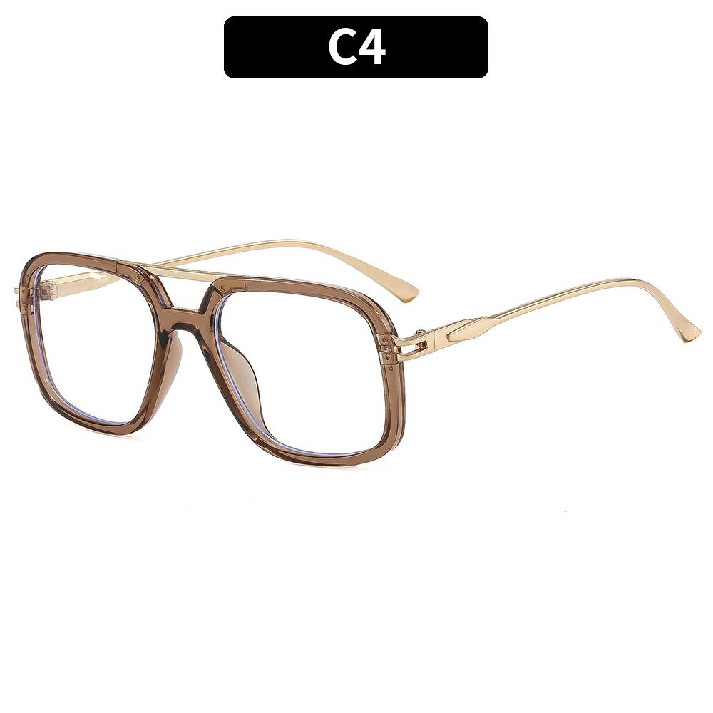 Stylish Women's Double-Bridge Blue-Light-Blocking Non-Prescription Glasses Frames for Street Style