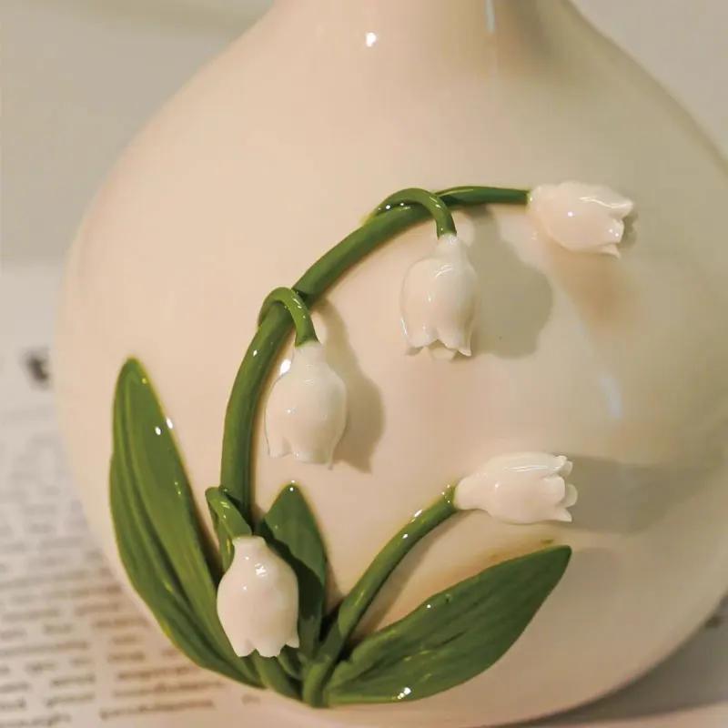 Soap Dispenser Creative Ceramic Bell Orchid Bathroom Hand Washing Lotion Bath Gel Hair Washing Water Press Lotion Sub Bottled