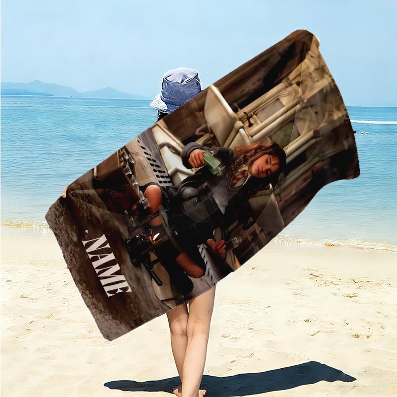 Personalized "Nighttime Magic Adventure" Beach Towel Microfiber Beach Towel Thin Absorbent for Beach Swimming Yoga Bath Sports. 0910357