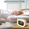 Cute Cat Ear Alarm Clock with RGB 7 Color Night Light & 18 Ringtones,Rechargeable Clock for Kids Bedroom