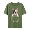 Premium Cotton Female Short Sleeve French Bulldog In Your Front T Shirts Graphic Tops Tees Cute Casual Round Collar Tops Shirts