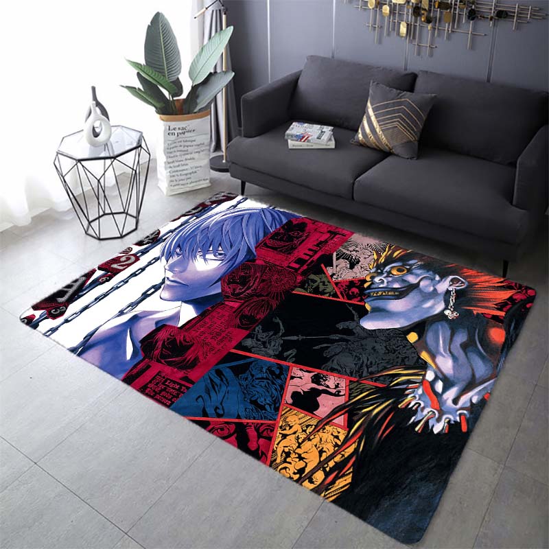 Death Note Comic Printed Carpet Living Room Bedroom Area Rug Coffee Table Carpet Anime Mat Cartoon Rug Anti-slip Home Decoration