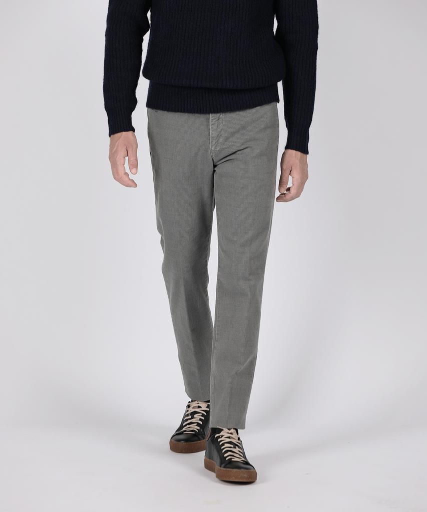 PANICALE Gray Regular Fit Cotton Check Pants