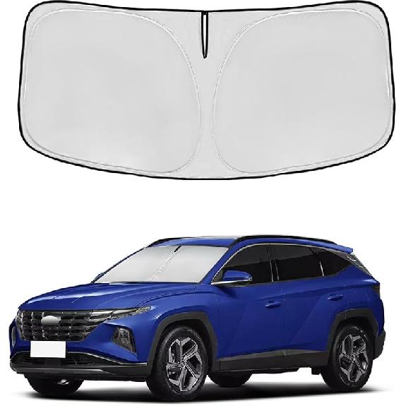 Windshield Sun Shade For Mazda 3 2014-2018 Double Layer 240T Front Window Shade Fit Mazda 3 Sun Visor Foldable Shade Blocks UV Rays Summer Must Have