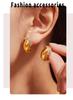 18K Gold Plated Crescent Moon Diamond Earrings - Exquisite Titanium Steel Jewelry