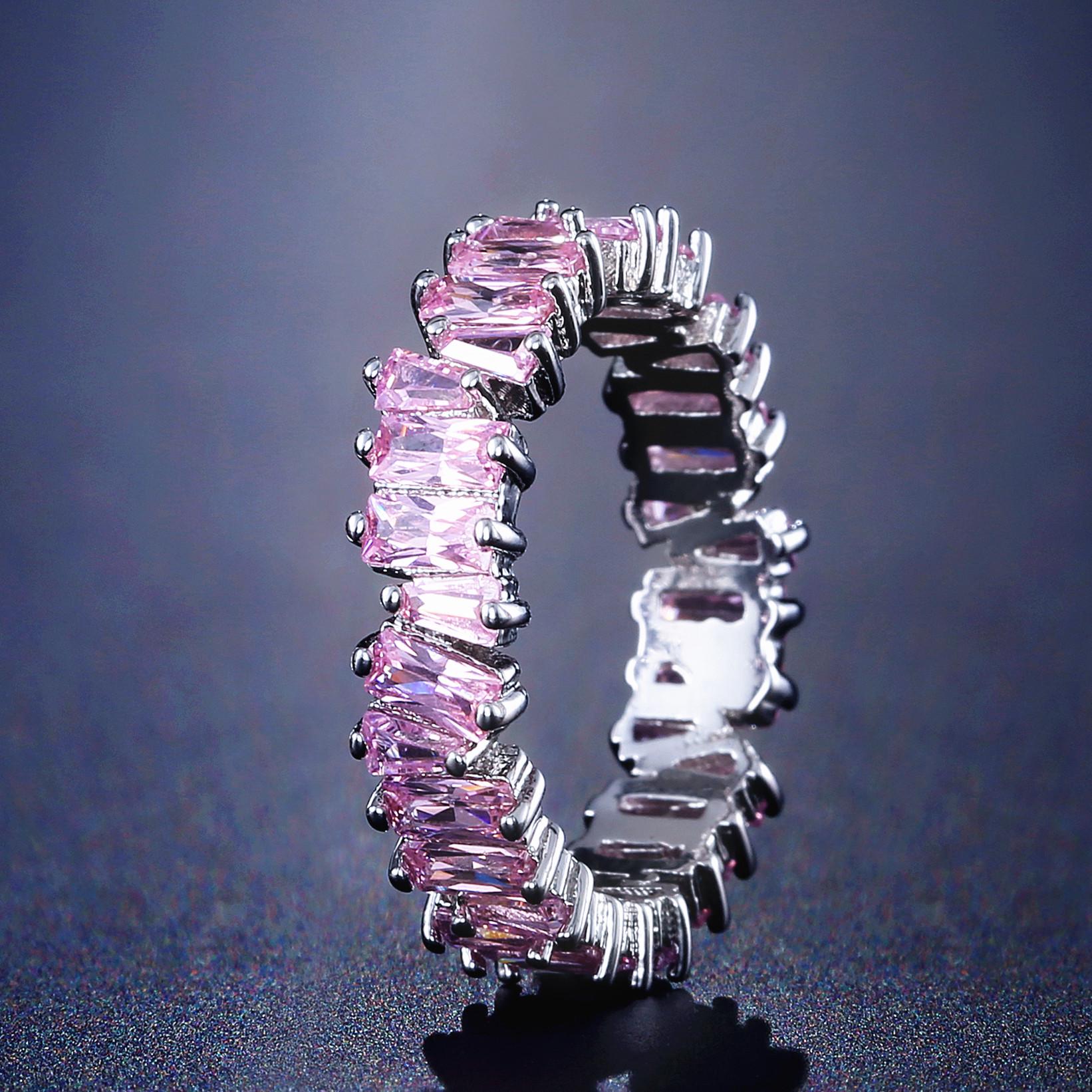 

RAKOL Європейська та Американська Мода Кольоровий Циркон Мідне Кільце для Жінок Size 7