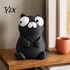 Interactive Desk Figures 3D Printed Funny Cartoon Cat & Goose Figurine with Movable Eyes, Gift Options Cute Animal Decor, Stress Relief for