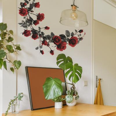 Painted Roses Bedroom Living Room Home Background Beautification Decoration Wall Stickers