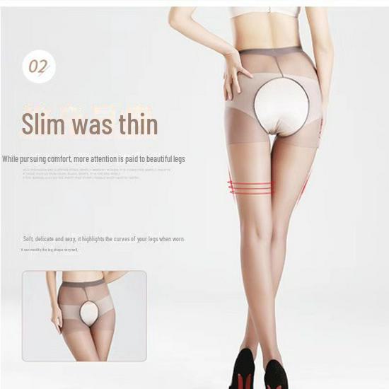 Women's Ultra-Thin Open Crotch Stockings - Summer Anti-Snag Hollow Pantyhose