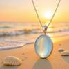 Oval Crystal Pendant Necklace for Women - Elegant and Versatile Clavicle Chain