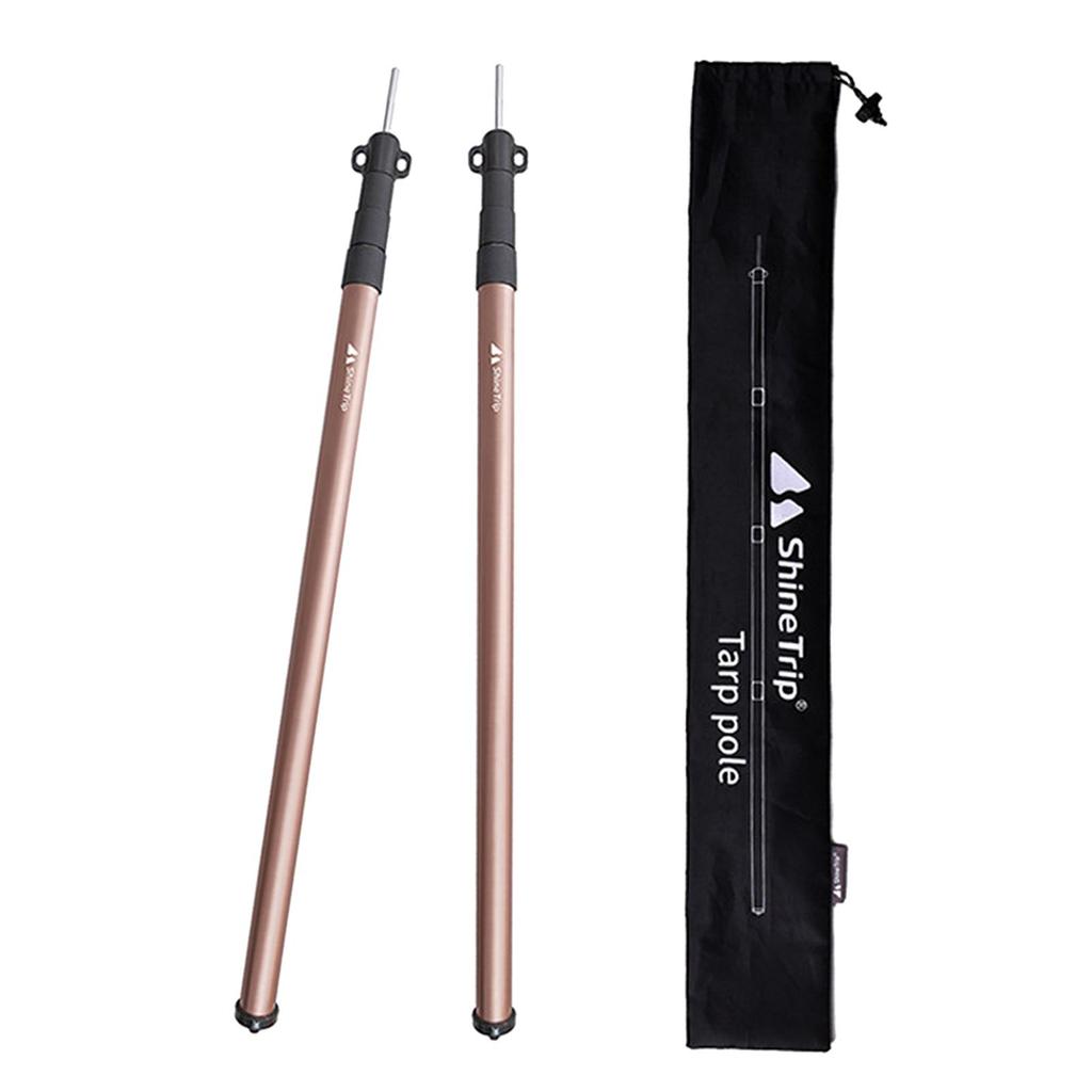 2 Pieces Universal Telescopic Tent Rods, Adjustable Awning Poles, Alloy 4-Section 27.5-83''
