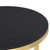 Vidaxl Side Table, Gold Frame And Black Tempered Glass, 45 Cm