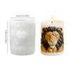 Lion Shaped Candle Mold Lion Relief Cylindrical Silicone Candle Mold Non Stick Epoxy Resin Flexible Pillar Craft Supplies