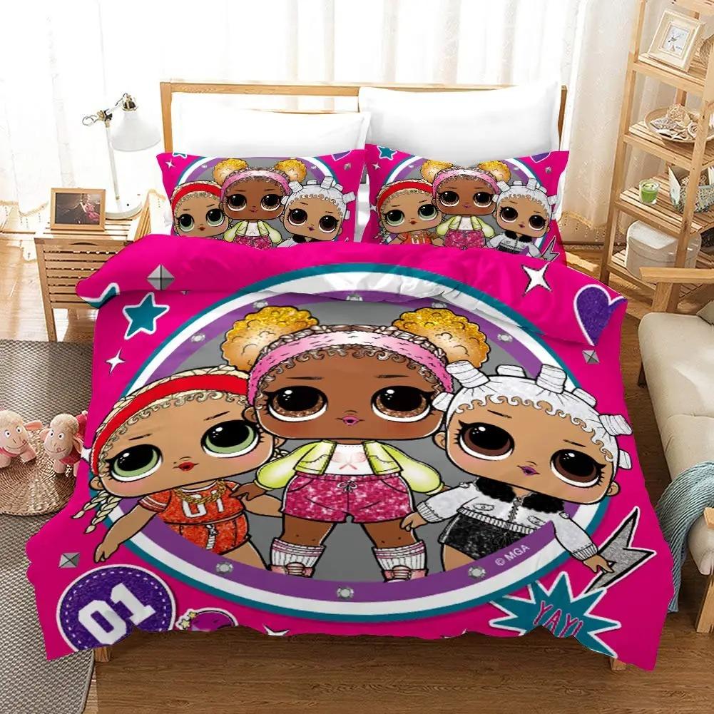 Black Girl Duvet Cover 3D Exquisite Cartoon Anime Digital Print Bedding Set Comforter Bed Youth Home Decor Boys Gift