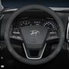 Leather Car Steering Wheel Cover for Hyundai Tucson Kona I30 Ioniq 5 6 Palisade Santafe Elantra Sonata Creta Nexo Accessories