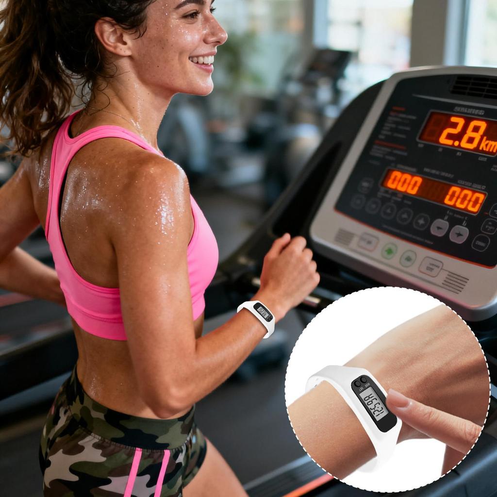 Step Counter Wristband Display Lightweight Monitor Silicone Fitness Multi-Function Band Watch With Pedometer For Commute Walking