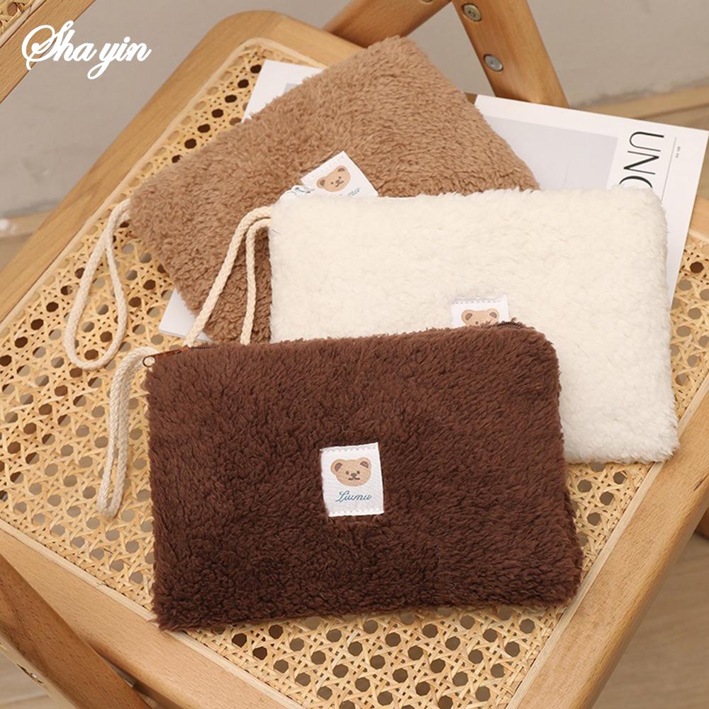 Large Capacity Cute Plush Travel Cosmetic Lipstick Storage Bag Women Makeup Kits Handbags Organizer Wallet Pencil Case Pouch Bag