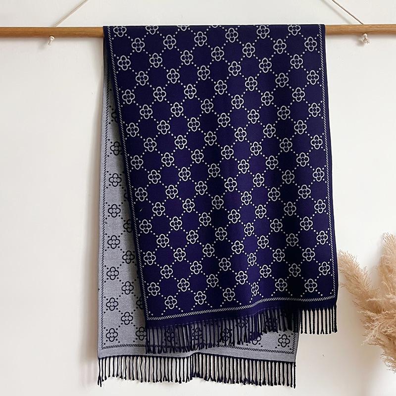 Modischer, warmer Kaschmirschal für Damen im Winter, Design-Tücher und Tücher, Bufandas, dicke Pashmina-Decke, Poncho, Quaste, Echarpe