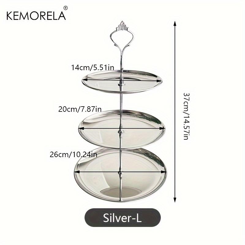 2/3 Layer Stainless Steel Cake Stand Fruit Tray Restaurant Detachable Dessert Rack Gold Silver Fruit Plate Snack Candy Tray