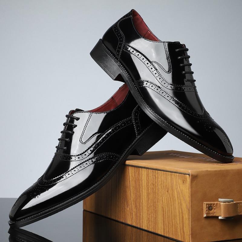 Popular men s British style business dress pointed head lace-up casual men s shoes 39 чёрный