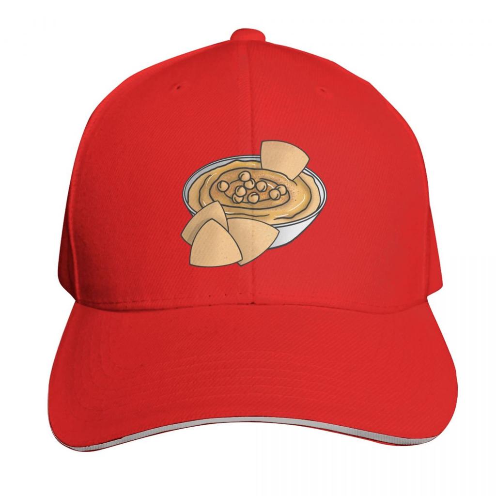 Pita Chips Hummus Baseball Cap Fashionable Vintage Sunscreen Beach For Women Unisexs