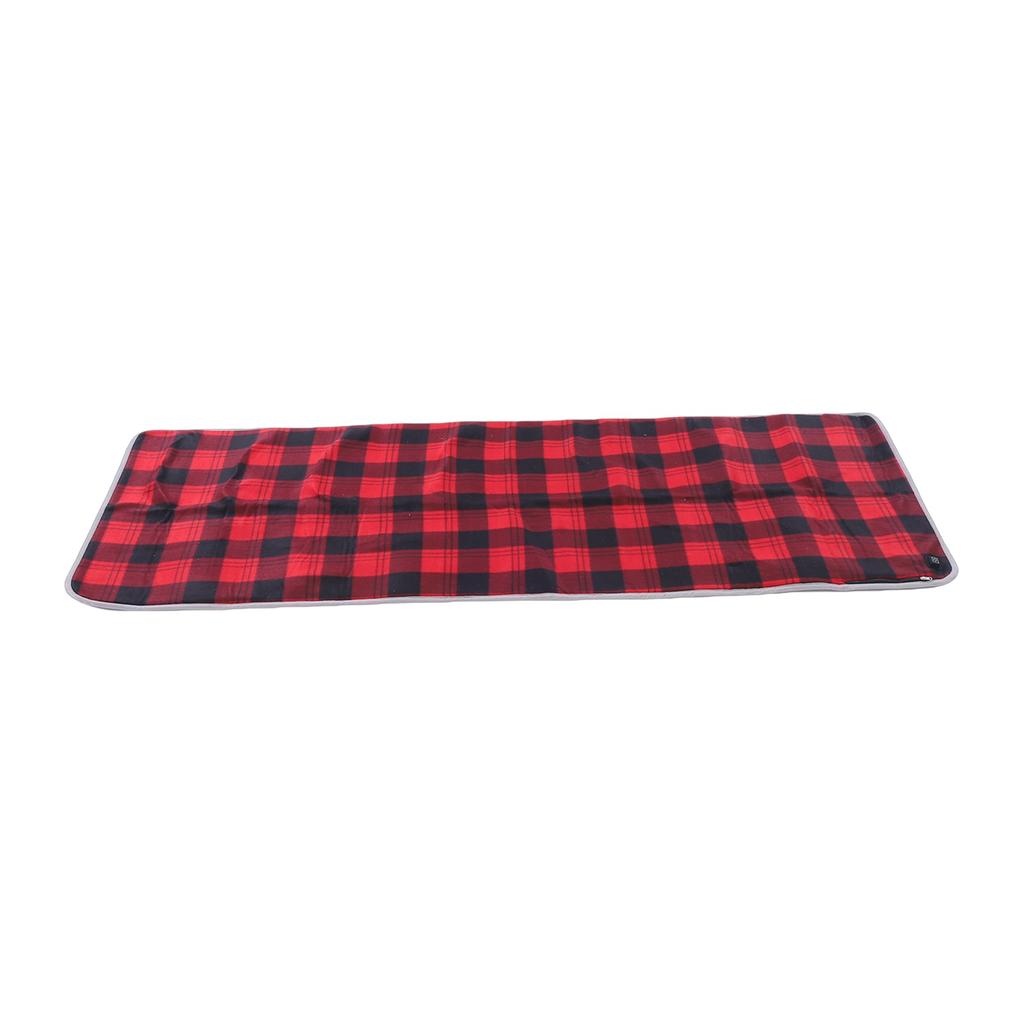 Almofada de Saco de Dormir Aquecida Xadrez Vermelho Alimentação USB Forro de Saco de Dormir com 5 Zonas de Aquecimento 3 Níveis de Temperatura para Acampamento