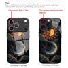 Sun, moon and stars pattern glass mobile phone case suitable for iPhone 17/16/15/14/13/12/11Pro Max all-inclusive anti-fall