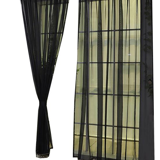 

Легкие прозрачные ламбрекены для дверей, окон, занавесок, драпировок, прозрачных, для дома, свадьбы чёрный
