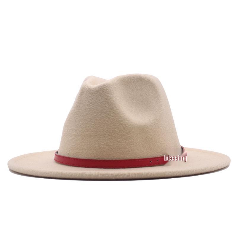 Women's Wool Fedora Hat with Flat Brim - Autumn/Winter Accessory in Solid Black Jazz Style