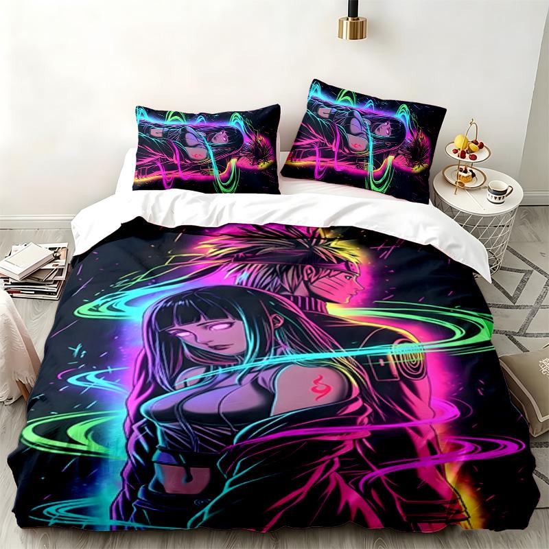 Hyuga Hinata 3pc Set Perfect for Bedroom Use Comfortable Bedding Set Includes a Duvet Cover and Two Pillowcases Ideal Birthday or Christmas Gift