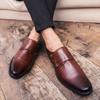 Men Monks Dress Loafers Shoes Wedding Driving Casual Brown Formal Business Leather Shoes Plus Size