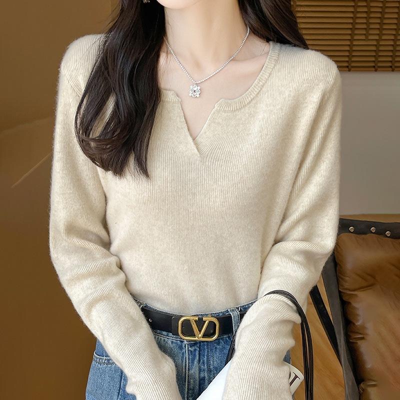 Bottom Shirt Women's Autumn and Winter Inner Knit Skin-friendly Soft Sweater Long Sleeve Top