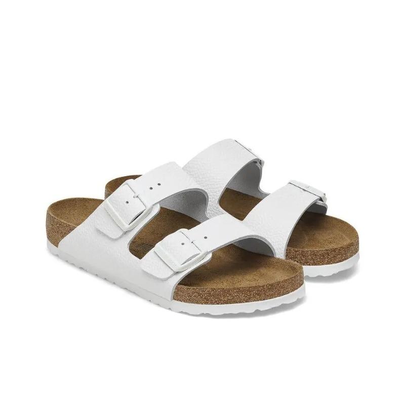 Birkenstock Unisex Round Toe Soft Sole Buckle EVA Anti-slip Slide Sandals White 1025061 35