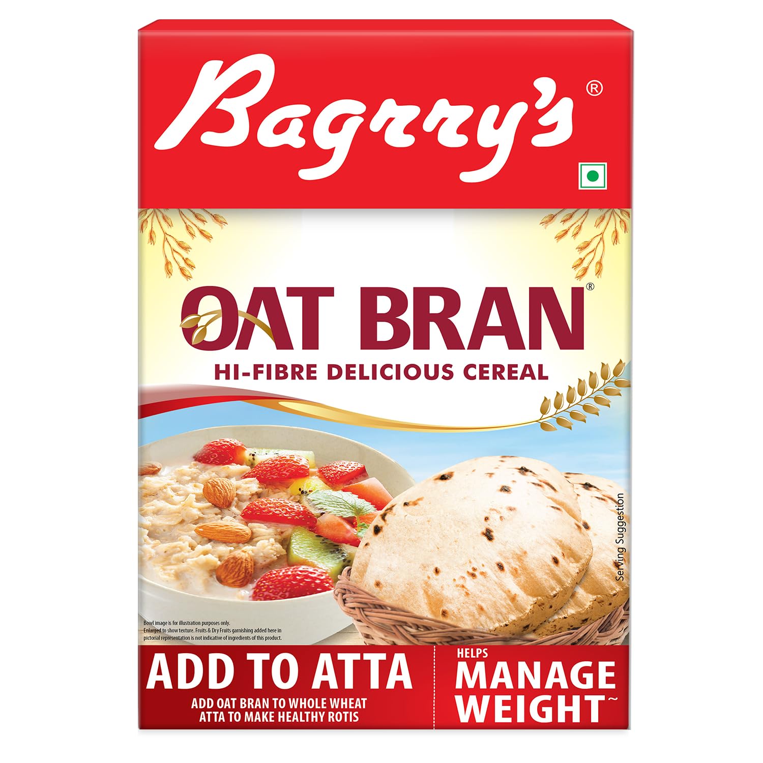 Bagrry s Oat Bran 200gm box | High in Fibre & Protein | Good Digestive Health | Helps Reduce Cholesterol & Manges Weight